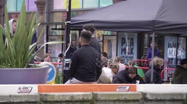 Thousands enjoy Outdoor Seating at bars and restaurants 4pm April 12th in Manchester