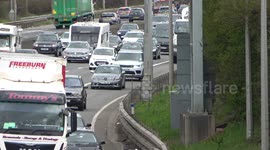 M5 south bound traffic lockdown getaway leads to motorway congestion