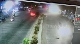 Allegedly inebriated biker crashes into car in southern India