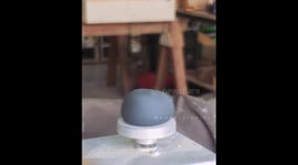 Mini Pottery Teal and Black Porcelain Wheel Throwing Timelapse Video