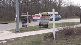 Multiple houses for sale outside Toronto as thousands flee the never ending COVID 19 pandemic lockdown to work from home outside the city in smaller towns leading to a red hot real estate market in Ontario Canada with multiple offers and bidding wars