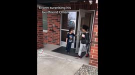 Surprising his best friend after months apart in Minnesota