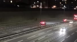 Crazy Cyclist Cycles On The Motorway
