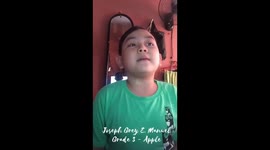 grade 3 student doing his home work as recitation