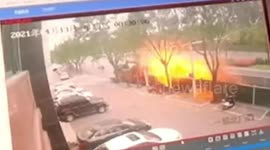 Fireball emerges after workers accidentally damage gas pipe in central China