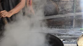 making traditional food during the holy month of Ramadan in Indonesia
