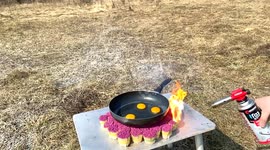 Ukrainian YouTuber fries eggs with 12,000 matches (and a blow torch)