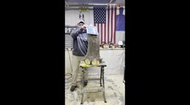 Kentucky-based chainsaw artist carves sculpture of Olaf from 'Frozen' on wood log