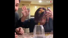 US mum isn't best pleased as son's prank leaves egg on her face