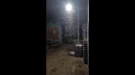Need a lot more bug spray! Giant swarm of biting insects hovers around light by Vietnam home