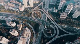 Drone footage showcases overpass resembling owl's face in southern China