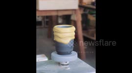 Watch as this potter makes miniature creations using an intricate process