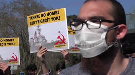 Protest in Istanbul against US warships entering Black Sea