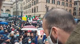 Anti-lockdown protests in Rome, Italy