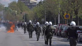 Greece warzone: Firebombs and tear gas as students clash over education bill that plans to police universities
