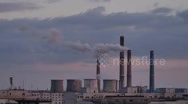 *Video stock footage* The CEF Sud - a coal-fired power station in Bucharest, Romania