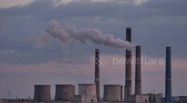 *Stock video clip* The CEF Sud - a coal-fired power station in Bucharest, Romania. This type of power station are a major source of carbon emissions which cause climate change.