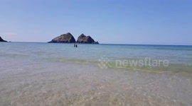 102-year-old shipwreck uncovered by the tide at Holywell Beach near Newquay