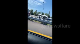 Small plane lands on Florida parkway and stuns drivers