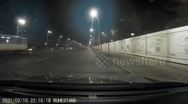 dashcam - close call - almost hit a pillar while fighting with a bug
