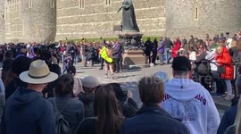 Naked runner appears outside Windsor Castle after one-minute silence for Prince Philip