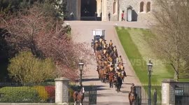 Military enter and depart Windsor Castle during Prince Philip’s funeral