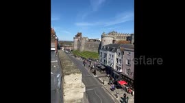 The view on the Windsor Castle on the day of Prince Philip's funeral