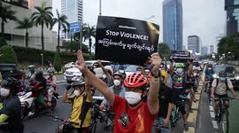 Indonesian bikers rally against Myanmar military coup ahead of ASEAN summit