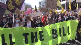 Kill the Bill protesters march through London on national