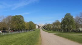 Views Of Windsor Castle On The Day Of Prince Philips Funeral
