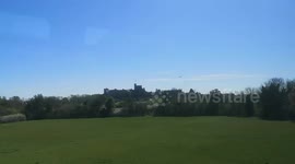 The Approach To Windsor Castle Via Train On The Day Of Prince Philips Funeral