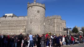 Mourners pay silent tribute ahead of Prince Philip's funeral in Windsor Castle