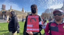 Silent march for Myanmar: Protesters call on UK government to recognise national unity government
