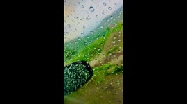 There’s beauty green grass and raining and also pinky sky so beautiful views.