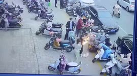 Samsung phone bursts into flames in pedestrian's bag in China