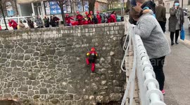 Injured heron rescued after falling into 5-metre-deep river in Sarajevo