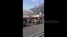 Italy: Entertainment Workers Protest COVID-19 Lockdown In Plaza Del Popolo