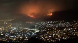 Fire rages and smoke engulfs above Cape Town, South Africa