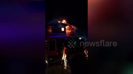 Typhoon Surigae causes electrical fire damaging 12 homes in the Philippines