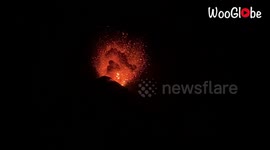 Onlookers amazed as lava splurts out of Guatemala's Fuego volcano