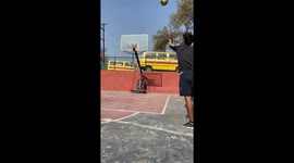 'Epic Backflip Basketball Trick Shot Performed by Indian Guy'