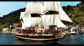 Beautiful replica frigate sails into Spanish harbour