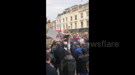 UK: Football Fans Protest European Super League Outside Stamford Bridge In London 2