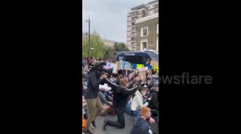 UK: Football Fans Protest European Super League Outside Stamford Bridge In London 3