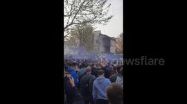 UK: Football Fans Protest European Super League Outside Stamford Bridge In London 4