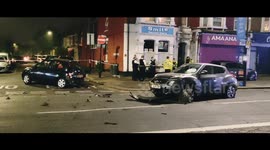 Major drunk-driving accident on Barking Road, East Ham, Newham, London, E6