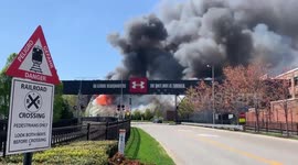 Baltimore sugar plant catches fire