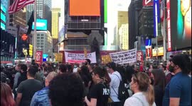 Rally for George Floyd in Times Square in New York City after verdict in Chauvin trial