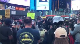 Rally for George Floyd in Times Square in New York City after verdict in Chauvin trial