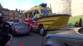 Windsor Duck Boat tour spotted outside Windsor Castle as traffic re-opens after Prince Philips funeral